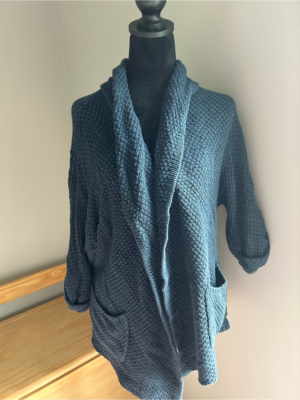Jacket Bundle~Cozy Open-Front Shawl Collar Sweater Cardigan - Dark Teal